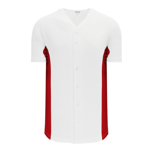 Athletic Knit Full Button Baseball Jersey with Contrast Mesh Inserts (BA1890)